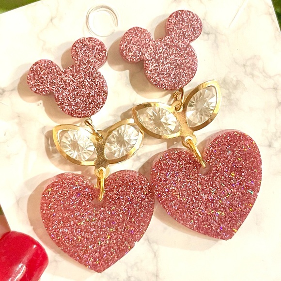 Jewelry - Acrylic Mickey and Heart Disney Earrings